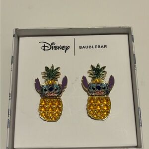 Disney Baublebar Stitch Pineapple Earrings Gift Box #BC2